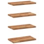 Estantes flotantes 4 uds madera acacia acabado aceite 60x20x2cm