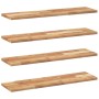 Estantes flotantes 4 uds madera acacia acabado aceite 80x20x2cm