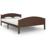 Estructura de cama madera maciza pino marrón oscuro 160x200 cm