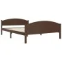 Estructura de cama madera maciza pino marrón oscuro 160x200 cm de vidaXL, Camas y somieres - Ref: Foro24-322045, Precio: 113,...