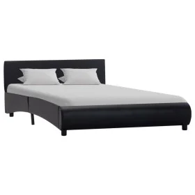 Black synthetic leather bed frame 140x200 cm by vidaXL, Beds and slatted bases - Ref: Foro24-285453, Price: 187,17 €, Discoun...