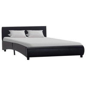 Estructura de cama de cuero sintético negro 140x200 cm de vidaXL, Camas y somieres - Ref: Foro24-285453, Precio: 189,91 €, De...