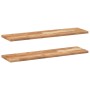 Estante flotante 2 uds madera acacia acabado aceite 100x20x2 cm