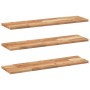 Estante flotante 3 uds madera acacia acabado aceite 100x20x2 cm