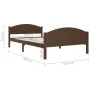 Dark brown solid pine wood bed frame 120x200 cm by vidaXL, Beds and slatted bases - Ref: Foro24-322043, Price: 135,34 €, Disc...