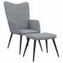 Silla de relajación con reposapiés tela gris claro