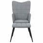 Silla de relajación con reposapiés tela gris claro