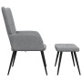 Silla de relajación con reposapiés tela gris claro