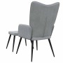 Silla de relajación con reposapiés tela gris claro