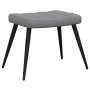 Silla de relajación con reposapiés tela gris claro
