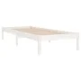 Solid white pine wood bed frame 100x200 cm by vidaXL, Beds and slatted bases - Ref: Foro24-810008, Price: 61,64 €, Discount: %