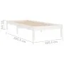 Massives Bettgestell aus weißem Kiefernholz, 100 x 200 cm von vidaXL, Betten und Lattenroste - Ref: Foro24-810008, Preis: 61,...