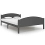 Dark gray solid pine wood bed frame 160x200 cm by vidaXL, Beds and slatted bases - Ref: Foro24-322050, Price: 127,39 €, Disco...