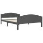 Dark gray solid pine wood bed frame 160x200 cm by vidaXL, Beds and slatted bases - Ref: Foro24-322050, Price: 127,39 €, Disco...