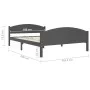 Dark gray solid pine wood bed frame 160x200 cm by vidaXL, Beds and slatted bases - Ref: Foro24-322050, Price: 126,23 €, Disco...