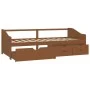 Sofá cama 3 plazas cajones pino macizo marrón miel 90x200 cm de vidaXL, Camas y somieres - Ref: Foro24-322171, Precio: 239,47...