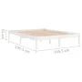 Weißer Bettrahmen aus massivem Kiefernholz, 140 x 190 cm von vidaXL, Betten und Lattenroste - Ref: Foro24-809998, Preis: 87,0...