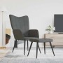 Sillón de relax con taburete tela gris oscuro