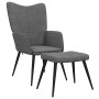 Sillón de relax con taburete tela gris oscuro