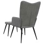 Sillón de relax con taburete tela gris oscuro
