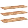 Estante flotante 3 uds madera acacia acabado aceite 100x30x2 cm
