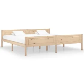 Estructura de cama de madera maciza de pino 200x200 cm de vidaXL, Camas y somieres - Ref: Foro24-322102, Precio: 122,20 €, De...