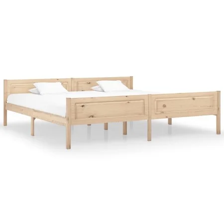 Solid pine wood bed frame 200x200 cm by vidaXL, Beds and slatted bases - Ref: Foro24-322102, Price: 122,20 €, Discount: %