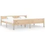 Solid pine wood bed frame 200x200 cm by vidaXL, Beds and slatted bases - Ref: Foro24-322102, Price: 122,20 €, Discount: %