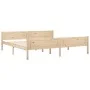 Solid pine wood bed frame 200x200 cm by vidaXL, Beds and slatted bases - Ref: Foro24-322102, Price: 122,20 €, Discount: %