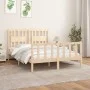 Bed frame with solid pine wood headboard 120x200 cm by vidaXL, Beds and slatted bases - Ref: Foro24-3188161, Price: 120,24 €,...