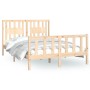 Bed frame with solid pine wood headboard 120x200 cm by vidaXL, Beds and slatted bases - Ref: Foro24-3188161, Price: 121,75 €,...