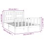 Bed frame with solid pine wood headboard 120x200 cm by vidaXL, Beds and slatted bases - Ref: Foro24-3188161, Price: 121,75 €,...