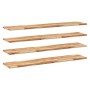 Estante flotante 4 uds madera acacia acabado aceite 120x30x2 cm