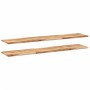 Estante flotante 2 uds madera acacia acabado aceite 140x30x2 cm