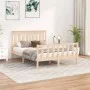 Bed frame with solid pine wood headboard 120x200 cm by vidaXL, Beds and slatted bases - Ref: Foro24-3188201, Price: 118,16 €,...