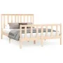 Bed frame with solid pine wood headboard 120x200 cm by vidaXL, Beds and slatted bases - Ref: Foro24-3188201, Price: 118,16 €,...