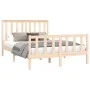 Bed frame with solid pine wood headboard 120x200 cm by vidaXL, Beds and slatted bases - Ref: Foro24-3188201, Price: 118,16 €,...