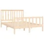 Bed frame with solid pine wood headboard 120x200 cm by vidaXL, Beds and slatted bases - Ref: Foro24-3188201, Price: 118,16 €,...