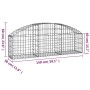 Cesta de gaviones forma arco hierro galvanizado 150x30x40/60 cm