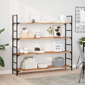Estante flotante madera acacia maciza acabado aceite 160x30x2cm