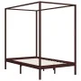 Dunkelbraunes Himmelbett aus massivem Kiefernholz, 120 x 200 cm von vidaXL, Betten und Lattenroste - Ref: Foro24-283270, Prei...