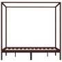 Cama con dosel madera maciza de pino marrón oscuro 120x200 cm de vidaXL, Camas y somieres - Ref: Foro24-283270, Precio: 186,7...