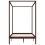 Cama con dosel madera maciza de pino marrón oscuro 120x200 cm de vidaXL, Camas y somieres - Ref: Foro24-283270, Precio: 186,7...