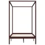 Dunkelbraunes Himmelbett aus massivem Kiefernholz, 120 x 200 cm von vidaXL, Betten und Lattenroste - Ref: Foro24-283270, Prei...