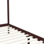 Dark brown solid pine wood canopy bed 120x200 cm by vidaXL, Beds and slatted bases - Ref: Foro24-283270, Price: 173,37 €, Dis...