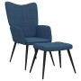 Sillón de relax con reposapiés tela azul