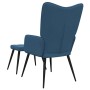 Sillón de relax con reposapiés tela azul