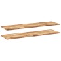 Estante flotante 2 uds madera acacia acabado aceite 120x40x2 cm