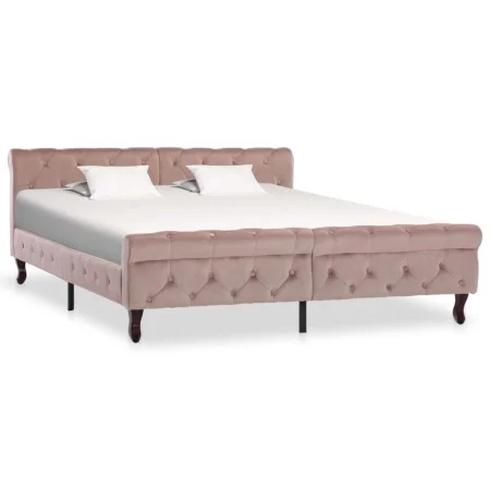 Bettgestell aus rosafarbenem Samt, 160 x 200 cm von vidaXL, Betten und Lattenroste - Ref: Foro24-288568, Preis: 368,26 €, Rab...