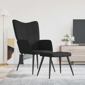 Sillón de relax con reposapiés tela negro